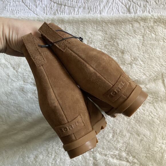 Sorel Joan Of Arctic Wedge Chelsea Boot Brown Suede Waterproof Ankle 8.5 - Picture 7 of 13